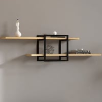 Wandplank Mone - 100% MELAMINE - Saffier Eiken - 120 x 30 x 18 cm
