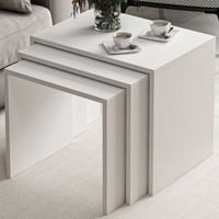 Alya Bijzettafel (3 stuks) | 100% MELAMINE | Wit