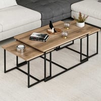 Levada Bijzettafel (3 stuks) | 100% MELAMINE | Walnoot