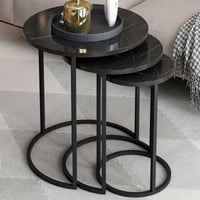 Gloria Bijzettafel (3 stuks) | 100% MELAMINE | Zwart