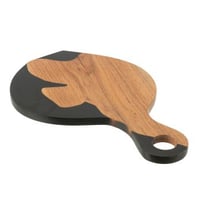 Snijplank modern acacia hout/epoxyhars naturel/zwart