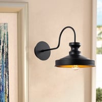 Wandlamp Sheen | Metalen behuizing | 22x42cm | E27 fitting | IP20 | Zwart