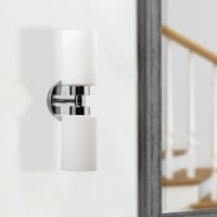 Noor Wandlamp | IJzeren Behuizing en Glazen Kap | Diameter: 11cm | Hoogte: 43cm | IP20 Zilver