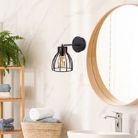 Strakke en moderne wandlamp in zwart brons | 15 cm diameter | Hoogte: 24 cm