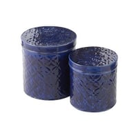 Set van twee dozen pag metaal blauw