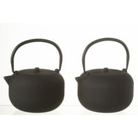 Doos 1 theepot metaal zwart assortiment van 2