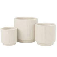 Set van 3 bloempotten misty klei wit