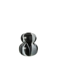Vaas rookeffect glas bollen glas zwart/wit