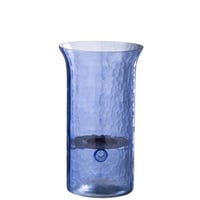 Windlicht tarifa smal glas blauw large