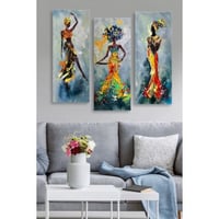 Schitterend Decoratief MDF Schilderij (3 Stuks) | Veelkleurig, 100% MDF, 20x50 cm