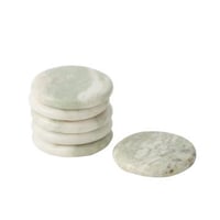 Set van 6 onderzetters marmer wit groen