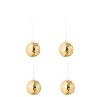 Doos van 4 kerstbal spiegel glas geel small