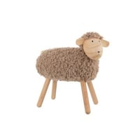 Schaap decoratief beukenhout/kunstbont naturel/beige large