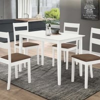 Tafelset Damir met 4 stoelen - wit