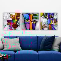 Remy Decoratief canvas schilderij (3 stuks) | Houten lijst | 30 x 90 cm