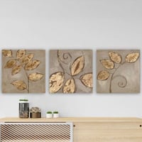 Remy Decoratief canvas schilderij (3 stuks) | Houten lijst | 30 x 90 cm