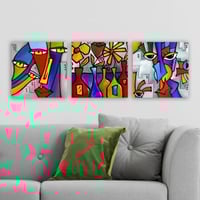 Remy Canvas Schilderij (3 Stuks) | 100 anvas, Houten Kader, Veelkleurig