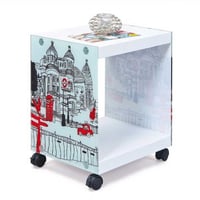 Bijzettafel Londoncube op wieltjes
