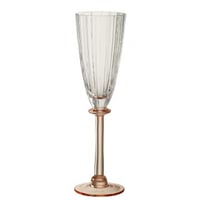 Champagne glas gestreept glas transparant/zalmroze