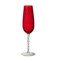 Champagne glas gestreept glas rood