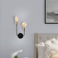 Dolma Wandlamp | IJZEREN BEHUIZING | Zwart