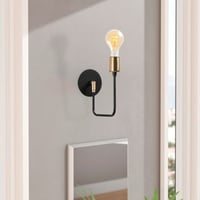 Tatum Wandlamp | Metalen behuizing | 12x23 cm | Zwart