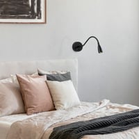 Tatum Wandlamp | Metalen behuizing | Verstelbaar | 8x38 cm | Zwart