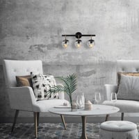 Tatum Wandlamp - Metalen frame, glazen kap | Zwart | 61 x 28 cm