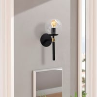 Tatum Wandlamp | 15x20cm Glazen kap | Metalen behuizing