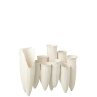 Vaas soliflore helix cilinder keramiek wit