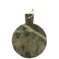 Kaasplank rond marmer kakigroen/donkergroen