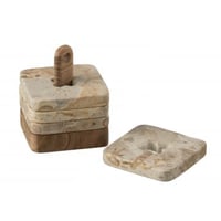Doos van 4 onderzetter marmer naturel/beige