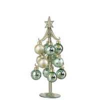 Kerstboom + ballen glas muntgroen/lichtblauw small