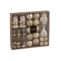Doos van 45 kerstbal plastiek beige/ecru