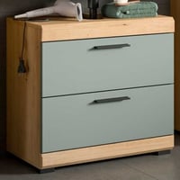 Wastafelonderkast Scout Xonox - 60x56x34 cm - Sage groen en artisan eik