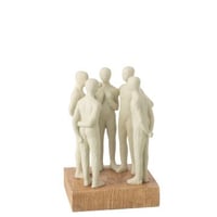 Beeldje groep mensen staand hars gebroken wit/naturel