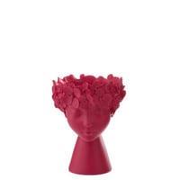 Bloempot hoofd kalk fuchsia small