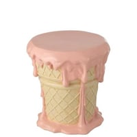 Bijzettafel ijsje polyresin lichtroze/beige