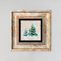 Kalvin 20x20cm 100% Steen en Houten Ingelijst Veelkleurig Schilderij