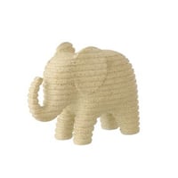 Olifant gestreept polyresin beige large