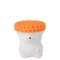 Bijzettafel kat magnesium wit/oranje