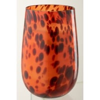 Kaars mia glas oranje/zwart large-230u