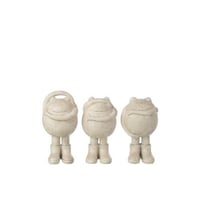 Kikker zien/horen/spreken magnesiumoxide beige small assortiment van 3