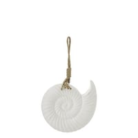 Hanger schelp mdf/touw wit