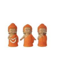 Monnik ketting polyresin oranje assortiment van 3