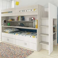 Hoogslaper Billy met bureau - wit