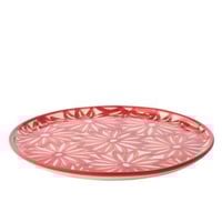 Bord bloemen keramiek rood