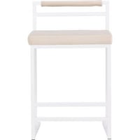 Barkruk Opelika Venture Design - Velours - 41x80x45 cm - Beige/Wit