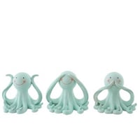 Octopus zien/horen/spreken polyresin lichtgroen large assortiment van 3
