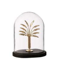 Decoratieve stolp palm tree glas goud/zwart large